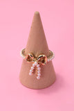 Pearl Bow Ring: Gold