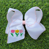 5" Embroidered Spring Bows
