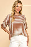Staple Stripes Top: Mocha