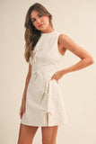 Twill & Thrill Mini Dress: Cream