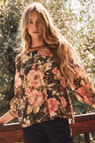 Autumn Bloom Top: Olive Multi