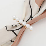 Pearl Scarf Charm: Gold