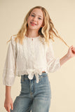 Boho Breeze Tween Top: White