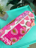 Tiger Patchwork Cosmetics Bag: Pink mix