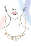 Coastal Pearl Charm Necklace: Gold