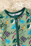 Gone Fishing Romper: Green Mix