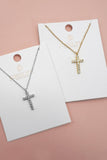 Sweet Magnolia Cross Necklace: Silver