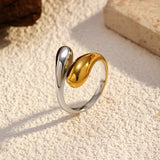 Touching Teardrop Ring: Gold/Silver