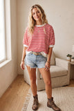 Perfectly Striped Top: Pink/ Royal