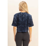 Holiday Party Top: Navy