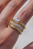 Rhinestone Ring Set: Gold