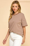 Staple Stripes Top: Mocha
