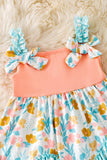 Floral Frills Girls Set: Peach