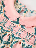 Petal Princess Romper: Emerald/ Pink