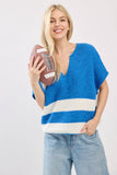 Varsity Sweater Top: Orange/White