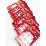 Christmas Theme Fancy Press On  Nails Set: MIX COLOR