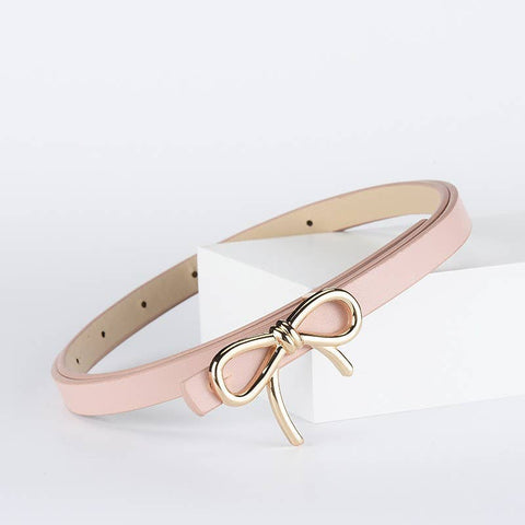 Bow Faux Leather Belt: multi