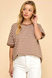 Staple Stripes Top: Mocha