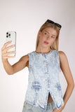 Dare To Denim Top: Lightwash