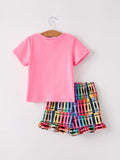 Colorful Crayon Set: Pink/Multi