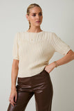 Braided Beauty Knit Top: Camel