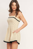 Natural Beauty Romper: Taupe