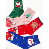 Cute Christmas Theme Cozy Socks: Multi-Color
