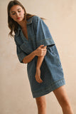 Southern Stroll Denim Shift Dress: Medium Wash