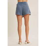 Visual Interest Denim Skort: Lightwash