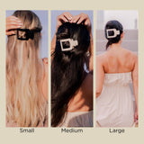 Blonde Tortoise Square Hair Clip: Medium