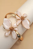 Floral Fusion Cuff Bracelet: Gold