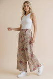 Vintage Floral Pants: Oatmeal