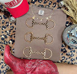 Western Horse Bit Tee: Espresso