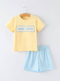 "MAMA'S BESTIE " Boys' Set: Yellow/Blue