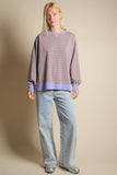 Serene Stripe Pullover: Lavender