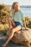 Seaside Stripe Tee: Mint/Blue