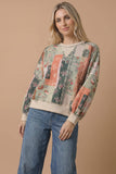 Piece by Piece Pullover Top: Oatmeal/Olive