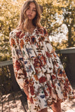 Falling for Florals Dress: Cream Multi