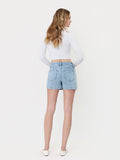 RESTOCKED! Lacy Denim Skort: Time Blue