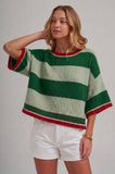 Holiday Line Up Sweater: Green Multi