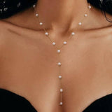 Dripping Pearl Necklace: Gold