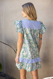 Feeling Floral Tiered Dress: Blue