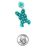 Colorful Beads Easter Bunny Drop Hook Earrings: GPK / ONE SIZE