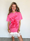 RESTOCKED Rockin’ Rowdy Christmas Tee: Pink