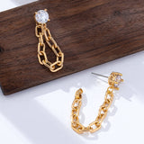 Diamond Link Earrings: Gold