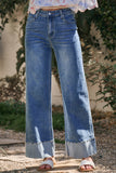 Camden Cuffed Denim: Medium Wash