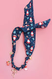Christmas Bow Scarf Necklace: Pink/Mint