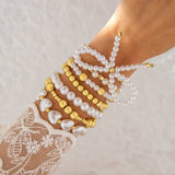 Pearl Girl Bracelet Set: Gold