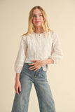 Boho Breeze Tween Top: White