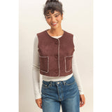 Sugar & Suede Vest: Chesnut